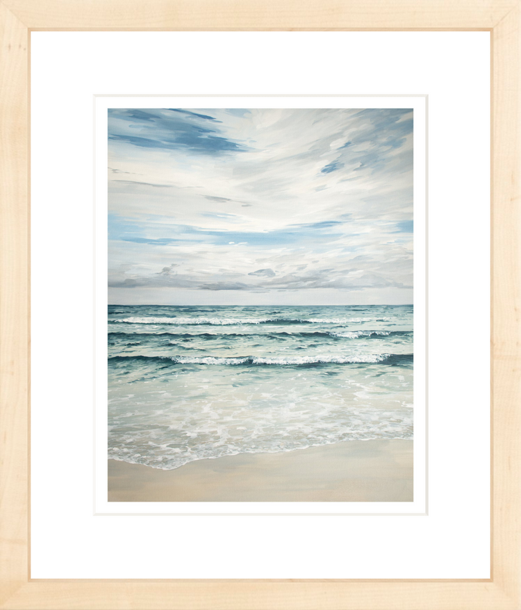 framed painting of an overcast beach day in seaside florida