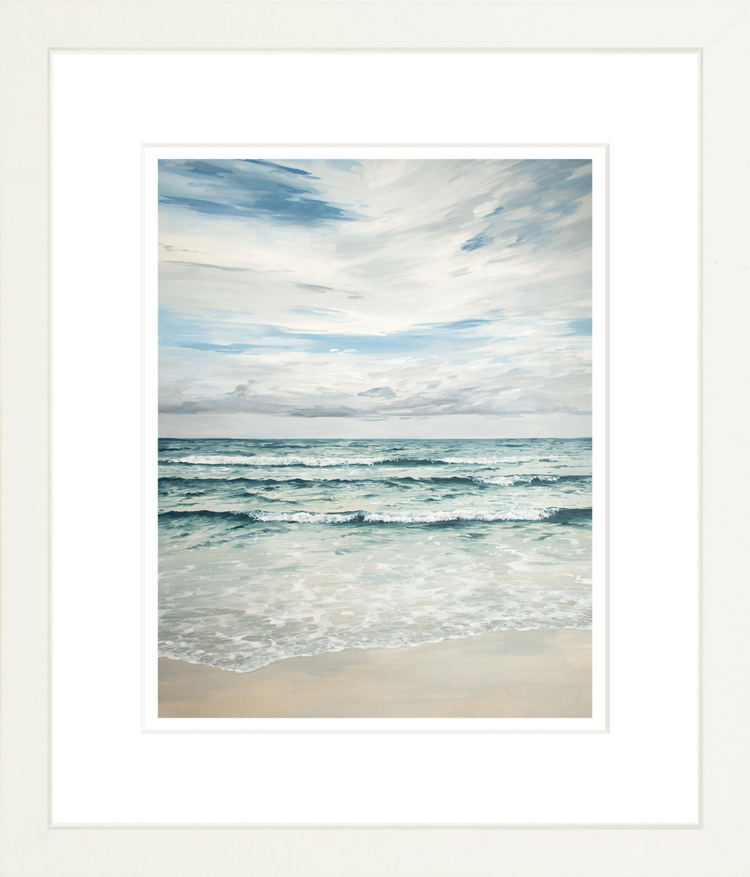 framed painting of an overcast beach day in seaside florida