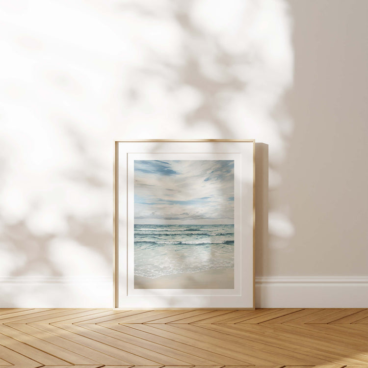 framed painting of an overcast beach day in seaside florida