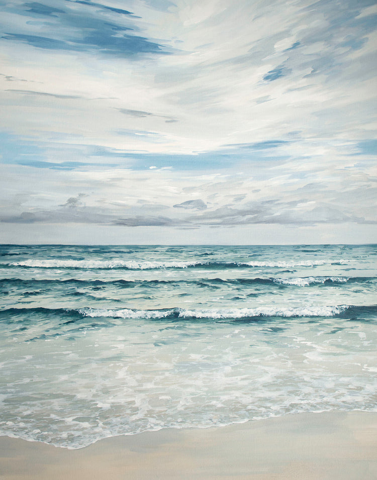 painting of an overcast beach day in seaside florida 